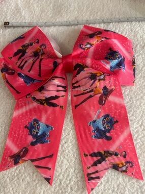 K Pop Pink Character Print Hair Bow
